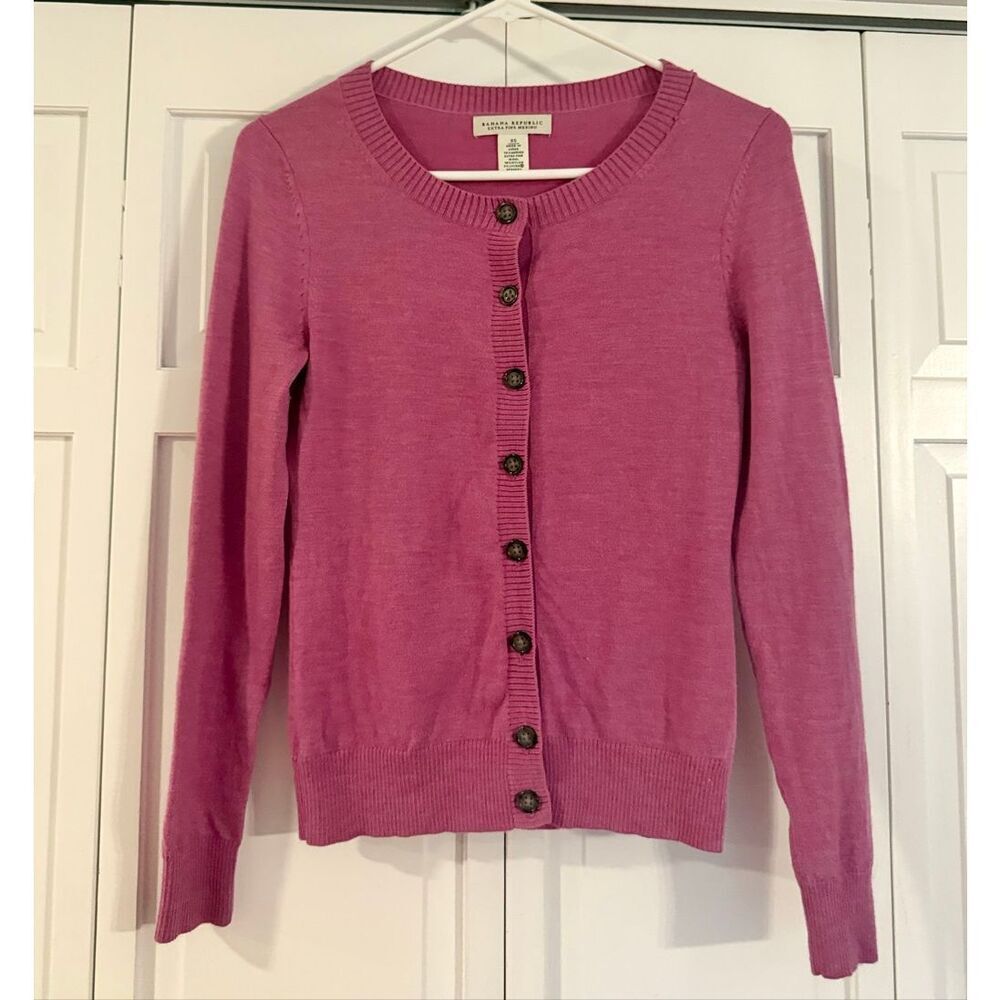 Banana Republic Raspberry Pink Button-Up Cardigan - Picture 3 of 8